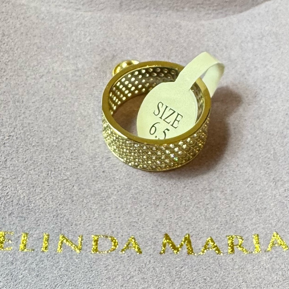 Melinda Maria Gold Pave Ring - Picture 10 of 13